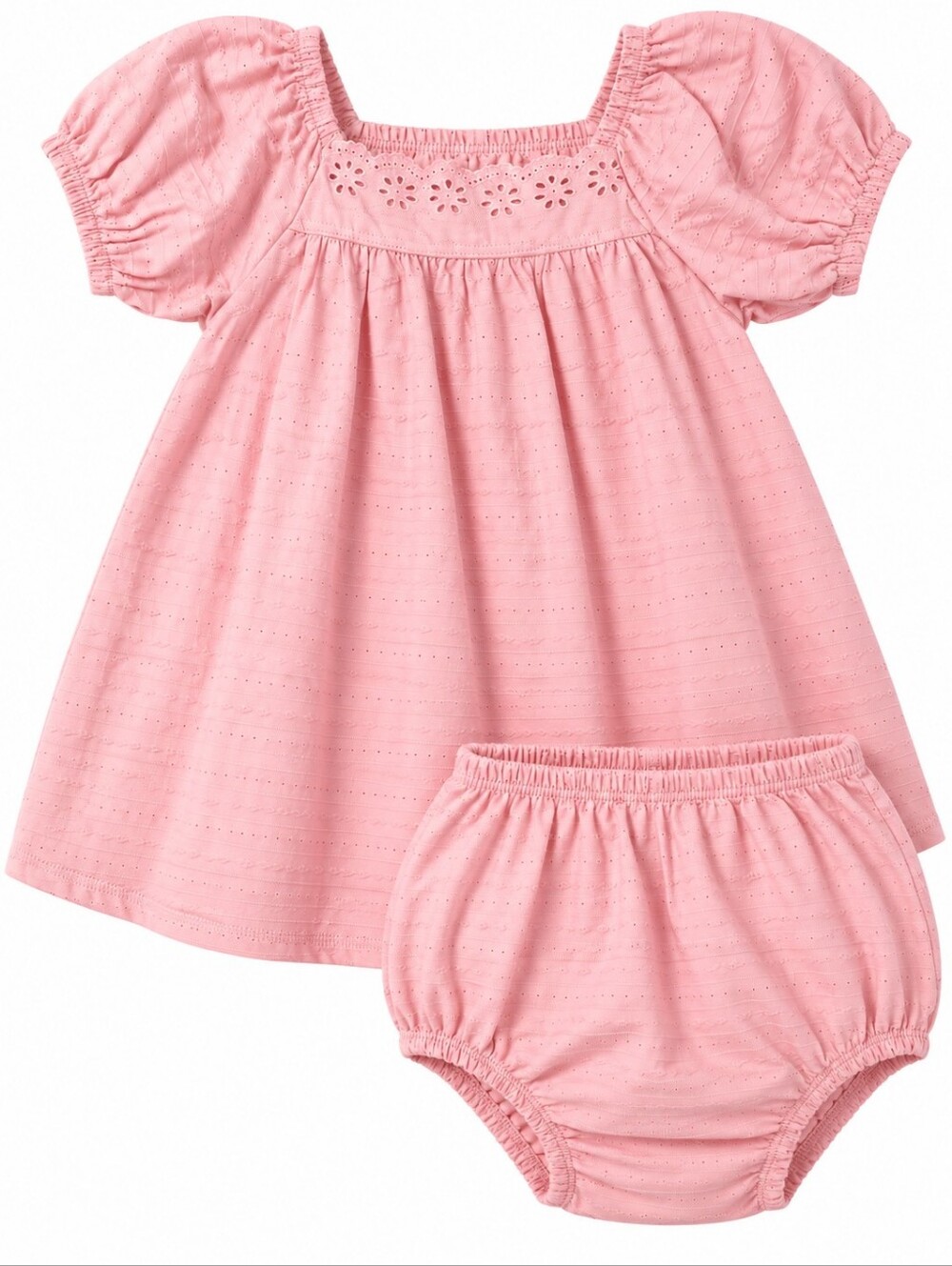 Modern Moments 2 Piece Baby Girl Blush Rose Pink Eyelet Dress 24m Nwt